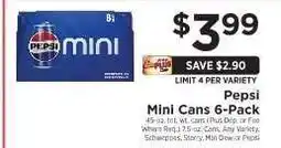ShopRite Pepsi Mini Cans 6-Pack offer