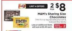 ShopRite M & M' s Sharing Size Chocolates offer