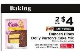 ShopRite Duncan Hines Dolly Parton's Cake Mix offer