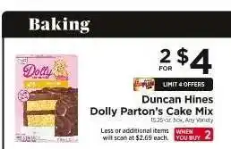 ShopRite Duncan Hines Dolly Parton's Cake Mix offer