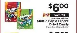 ShopRite Skittle Pop'd Freeze Dried Candy offer