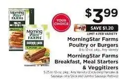 ShopRite MorningStar Farms Poultry or Burgers offer