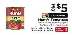 ShopRite Hunt's Tomatoes offer