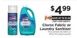 ShopRite Clorox Fabric or Laundry Sanitizer offer