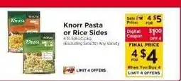 ShopRite Knorr Pasta or Rice Sides offer
