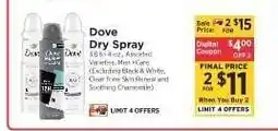 ShopRite Dove Dry Spray offer