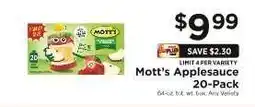 ShopRite Mott's Applesauce 20-Pack offer