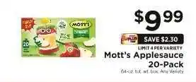 ShopRite Mott's Applesauce 20-Pack offer
