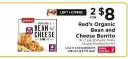 ShopRite Red's Organic Bean and Cheese Burrito offer
