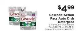 ShopRite Cascade Action Pacs Auto Dish Detergent offer