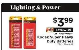 ShopRite Kodak Super Heavy Duty Batteries offer