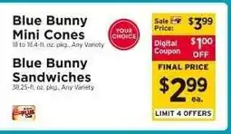 ShopRite Blue Bunny Mini Cones offer