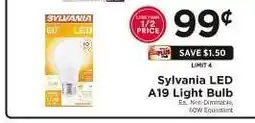 ShopRite Sylvania LED A19 Light Bulb offer
