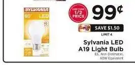ShopRite Sylvania LED A19 Light Bulb offer