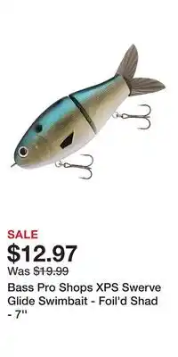 Cabela's Bass Pro Shops XPS Swerve Glide Swimbait - Foil'd Shad - 7'' offer