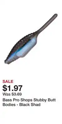 Cabela's Bass Pro Shops Stubby Butt Bodies - Black Shad offer