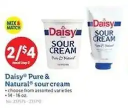 Lidl Daisy pure & natural sour cream offer