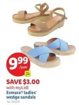 Lidl Esmara ladies' wedge sandals offer