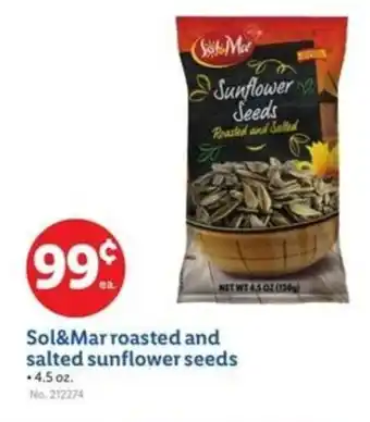 Lidl Sol&Mar roasted and salted sunflower seeds offer
