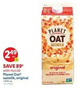 Lidl Planet oat oatmilk, original offer