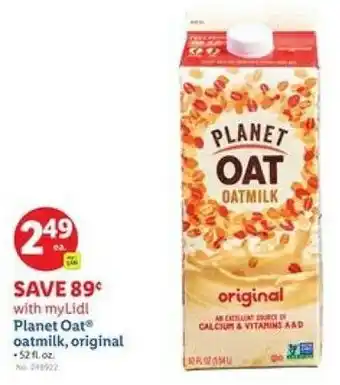 Lidl Planet oat oatmilk, original offer