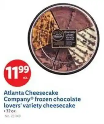 Lidl Atlanta Cheesecake Company frozen chocolate lovers' variety cheesecake offer