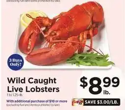 ShopRite Wild Caught Live Lobsters offer