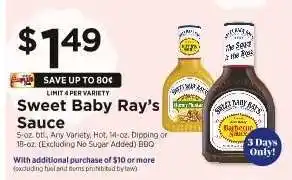 ShopRite Sweet Baby Ray's Sauce offer