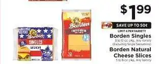 ShopRite Borden Singles / Borden Natural Cheese Slices offer