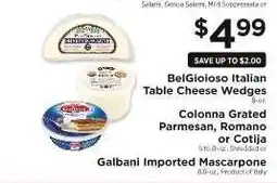 ShopRite BelGioioso Italian Table Cheese Wedges offer