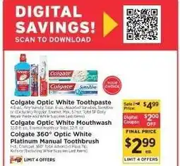 ShopRite Colgate 360° Optic White Platinum Manual Toothbrush offer