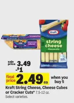 Meijer Kraft String Cheese, Cheese Cubes or Cracker Cuts offer