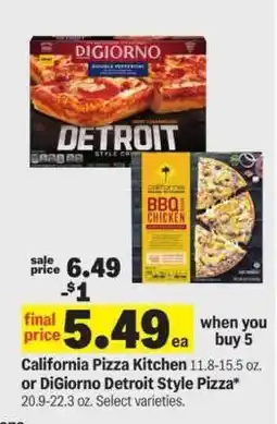 Meijer California Pizza Kitchen or DiGiorno Detroit Style Pizza offer