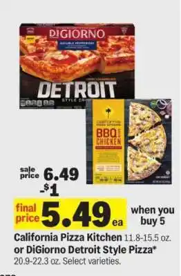 Meijer California Pizza Kitchen or DiGiorno Detroit Style Pizza offer