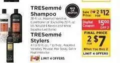 ShopRite TRESemme Shampoo or Stylers offer