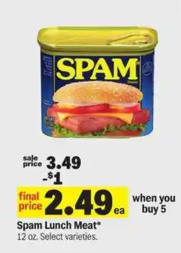 Meijer Spam Lunch Meat offer