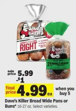 Meijer Dave’s Killer Bread Wide Pans or Buns offer