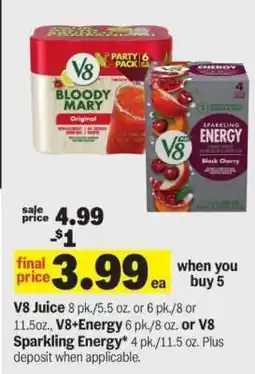 Meijer V8 Juice or V8+Energy or V8 Sparkling +Energy offer