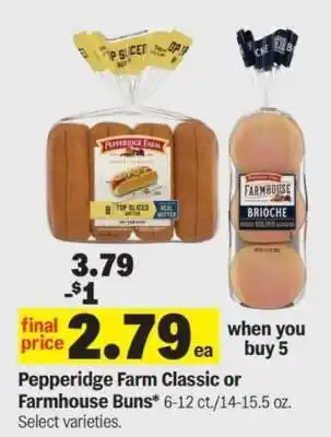 Meijer Pepperidge Farm Classic or Farmhouse Buns offer