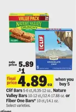Meijer Clif Bars, Nature Valley Bars, or Fiber One Bars offer