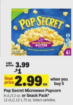 Meijer Pop Secret Microwave Popcorn offer