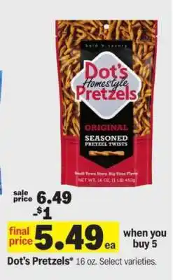 Meijer Dot's Homestyle Pretzels offer