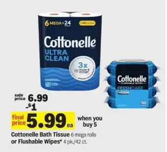 Meijer Cottonelle Bath Tissue or Flushable Wipes offer