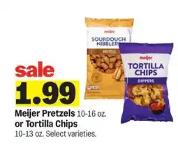 Meijer Meijer Pretzels or Tortilla Chips offer