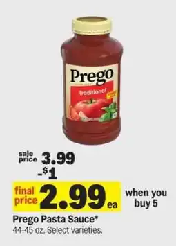 Meijer Prego Pasta Sauce offer