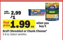 Meijer Kraft Shredded or Chunk Cheese offer