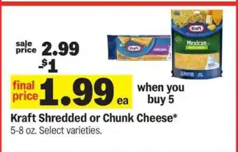 Meijer Kraft Shredded or Chunk Cheese offer