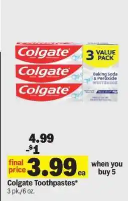 Meijer Colgate Toothpastes offer