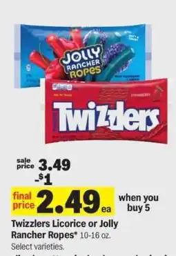 Meijer Twizzlers Licorice or Jolly Rancher Ropes offer
