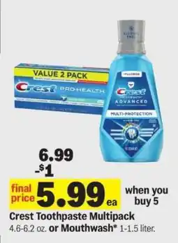 Meijer Crest Toothpaste Multipack or Mouthwash offer